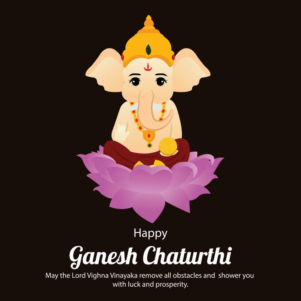 Happy Ganesh Chaturthi Indian Hindu Festival Vector Celebration