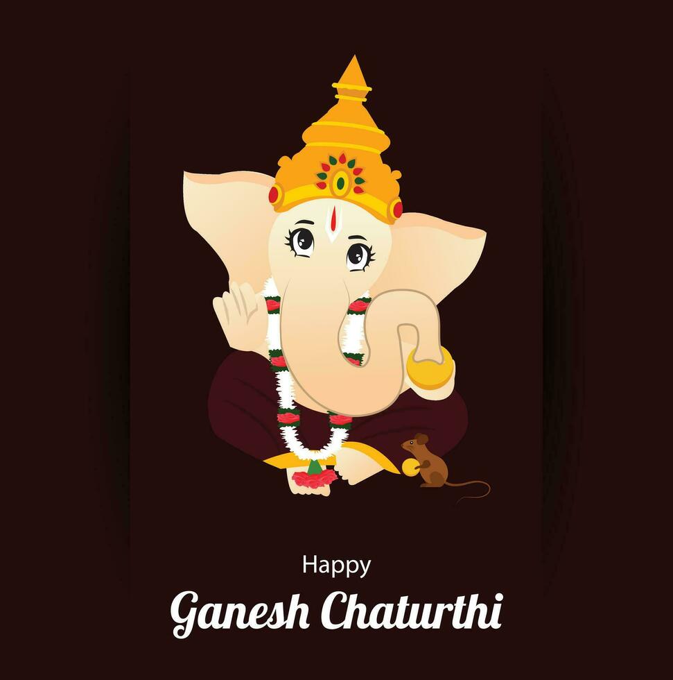 Happy Ganesh Chaturthi Indian Hindu Festival Vector Celebration