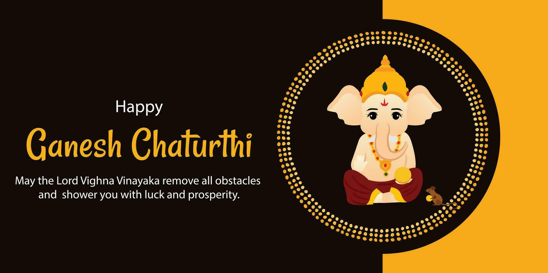 Happy Ganesh Chaturthi Indian Hindu Festival Vector Celebration