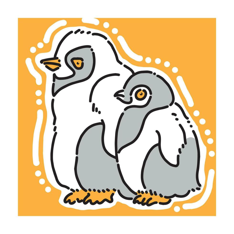 vector design of two baby penguin brothers