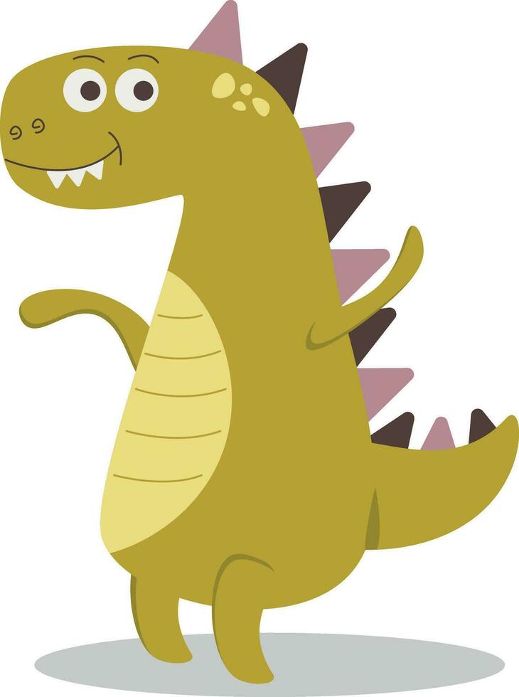 a cartoon dinosaur with a smile on its face vector