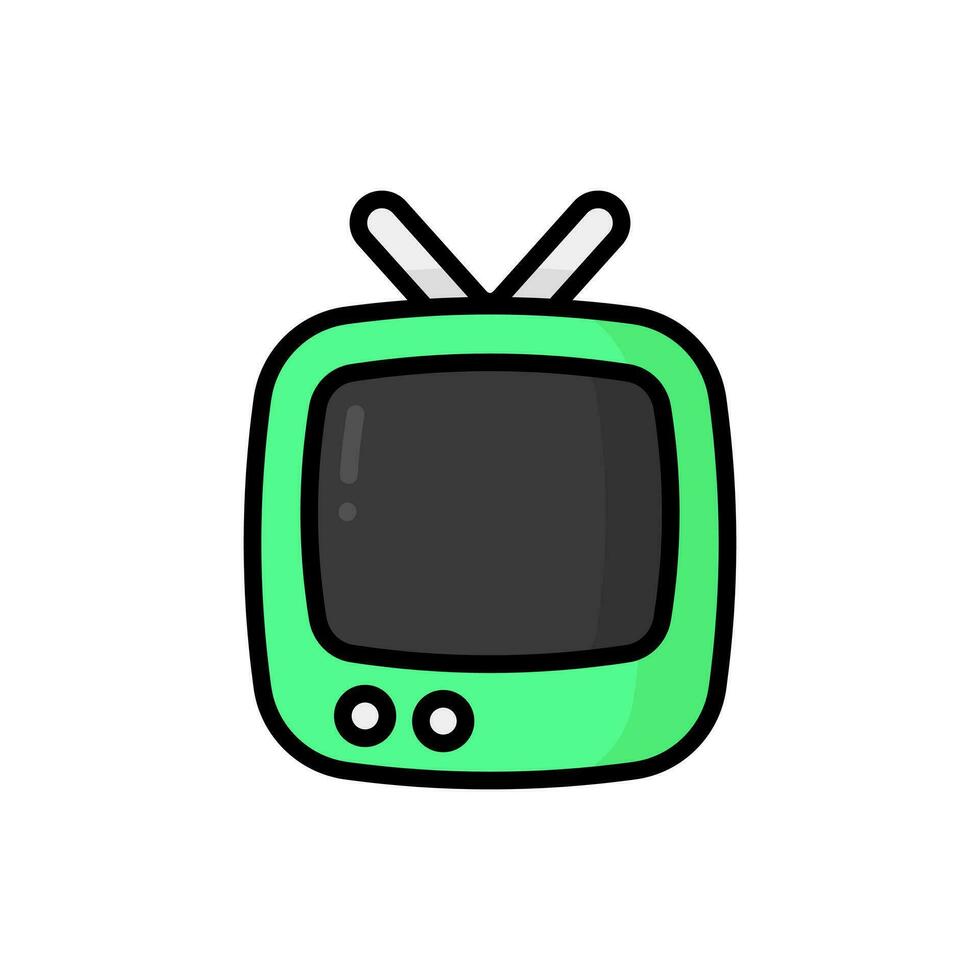 TV Cartoon Vector Icon Illustration. Technology Icon Concept Isolated Premium Vector. Flat Cartoon Style