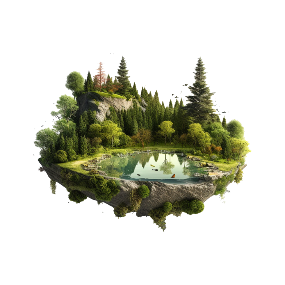 floating island ai generated png