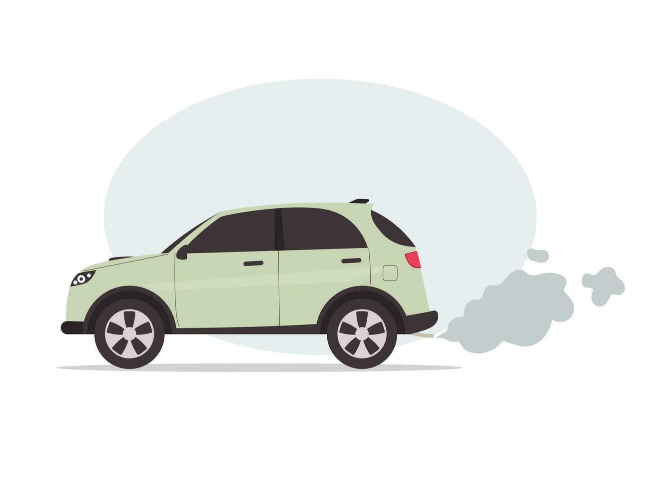 Smoke coming from car exhaust into air. Exhaust gas. car emission vector