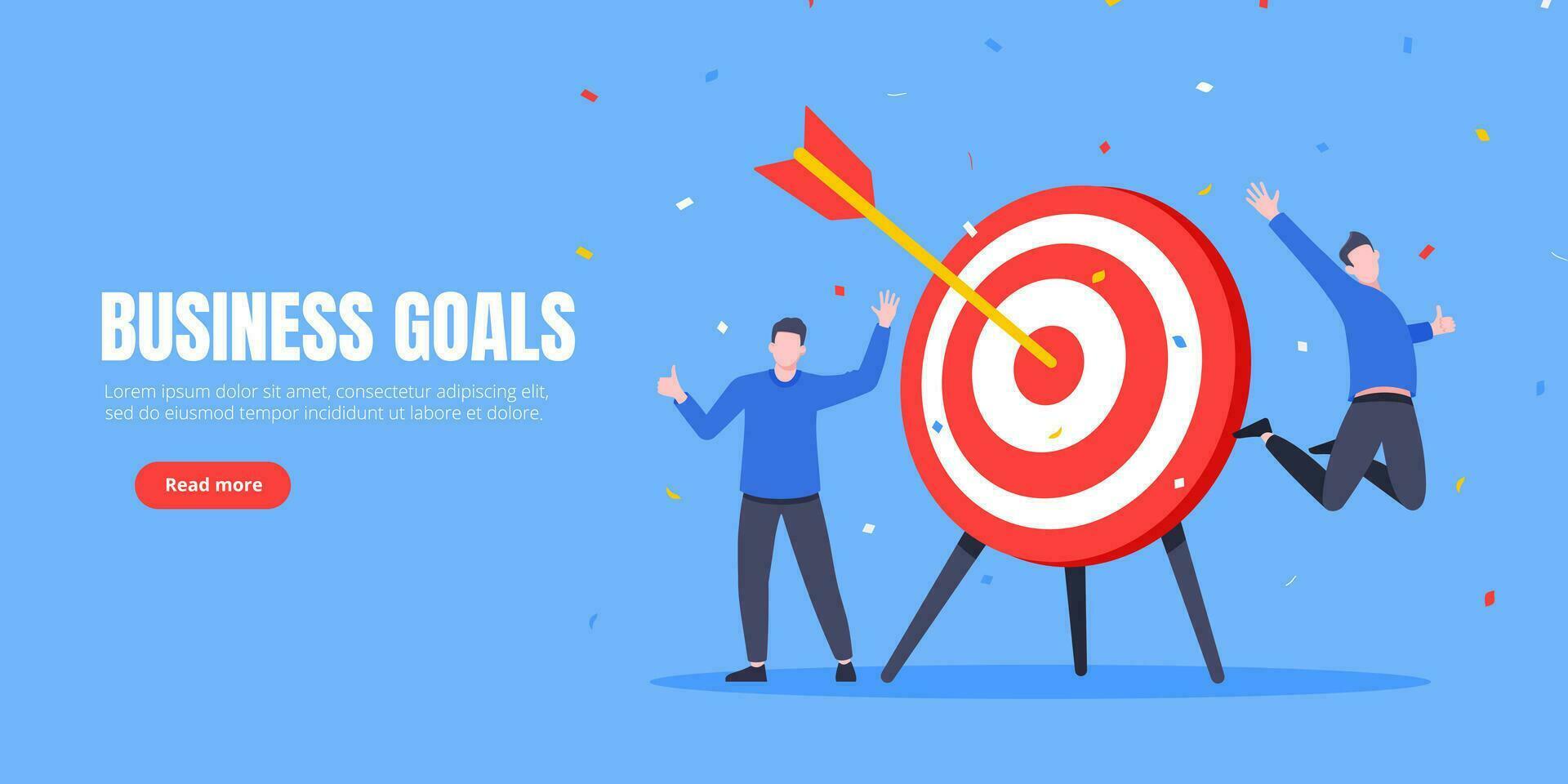 Goal achievement business concept sport target icon and arrow in the bullseye. vector