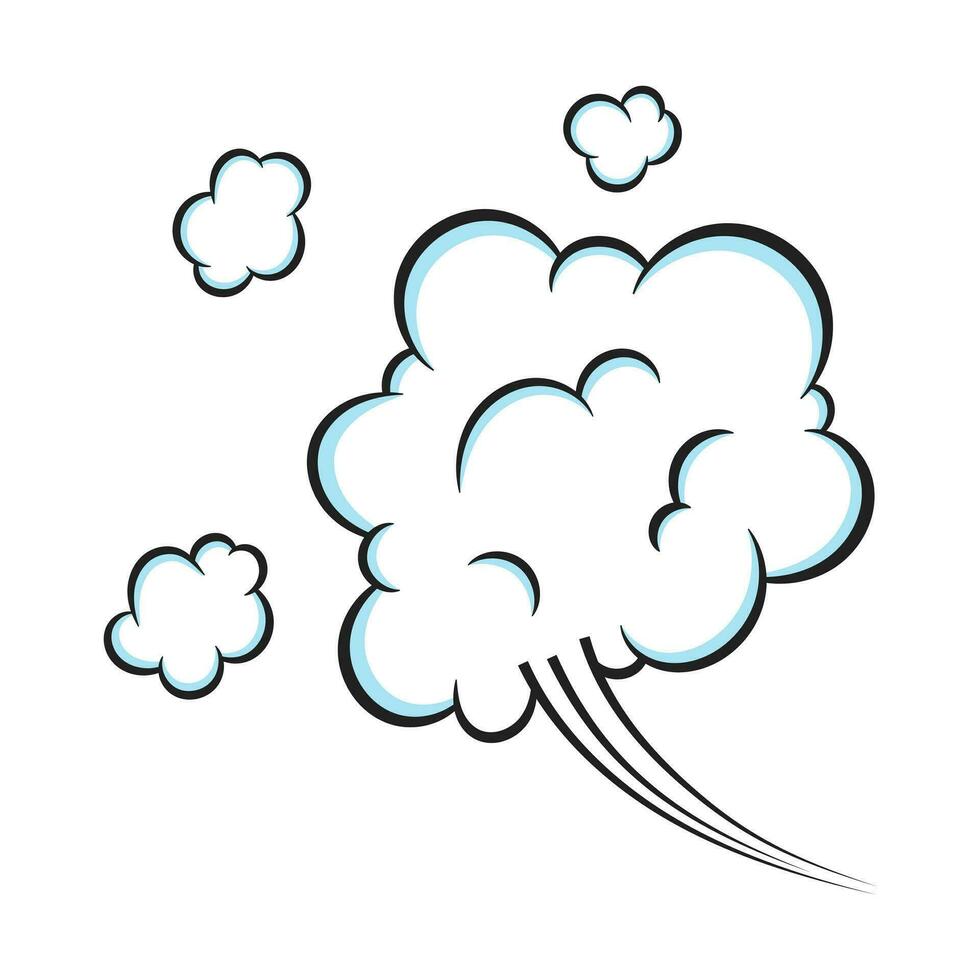 Fart smoke smelling cloud pop art comic book cartoon flat style design vector illustration.