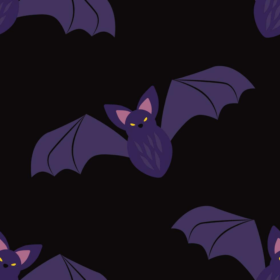 HaHalloween vector seamless pattern with bats