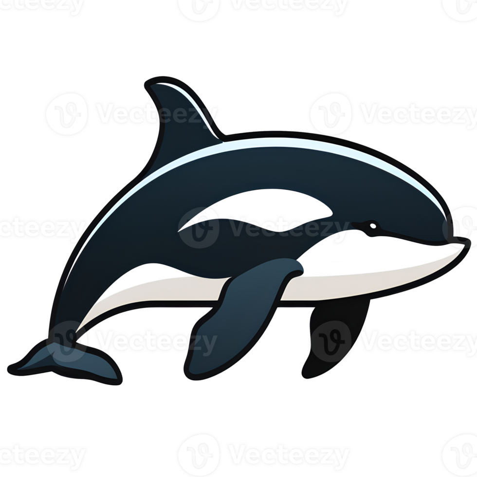 cartoon orca ai generative png