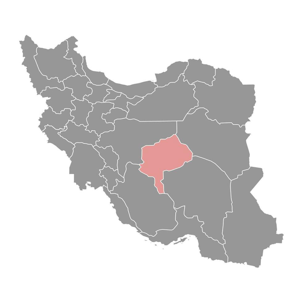 Yazd province map, administrative division of Iran. Vector illustration.