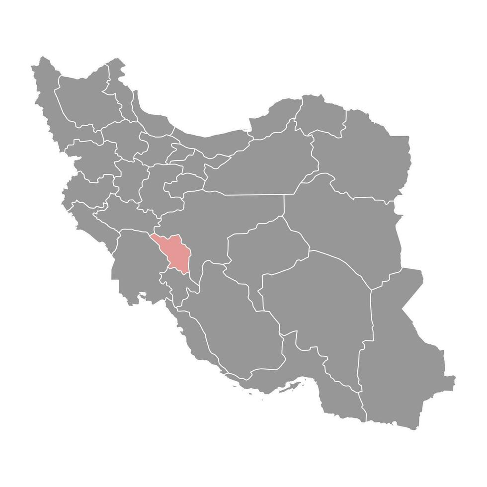 Chaharmahal and Bakhtiari province map, administrative division of Iran. Vector illustration.