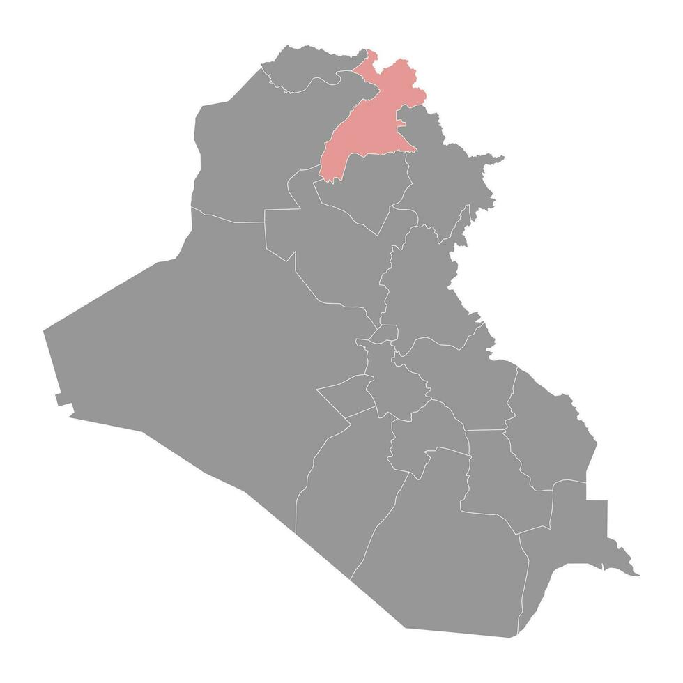 Erbil Governorate map, administrative division of Iraq. Vector illustration.