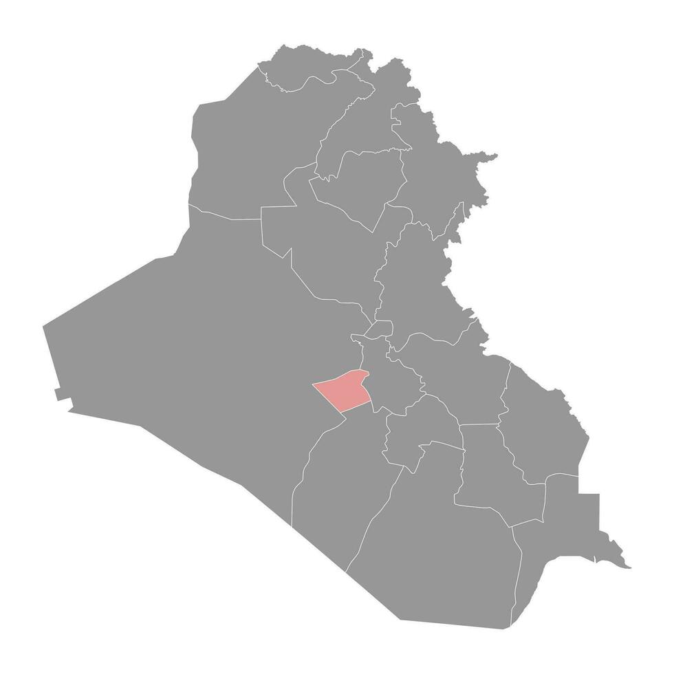 Karbala Governorate map, administrative division of Iraq. Vector illustration.