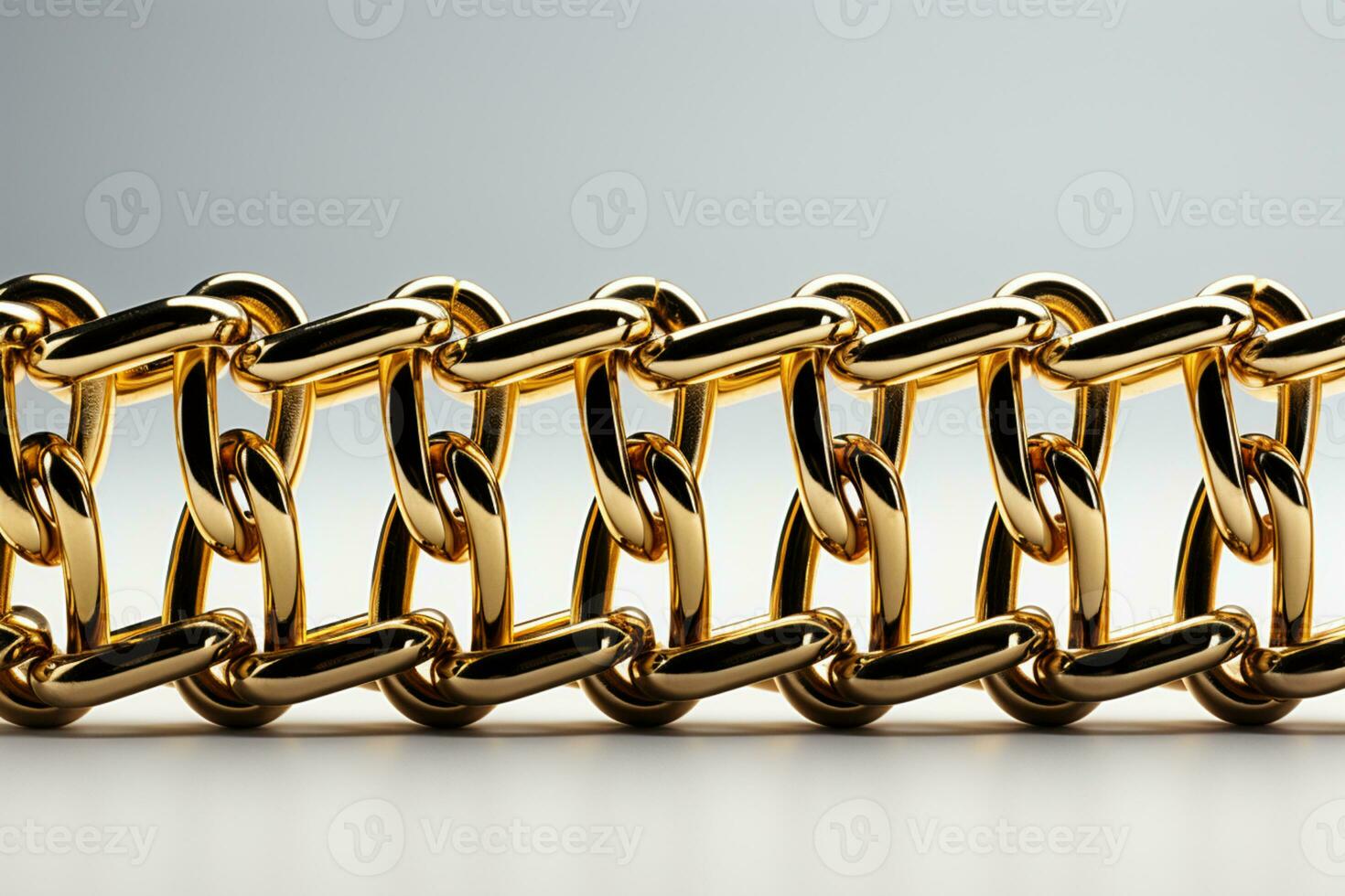 Chain secured by gold link, set against white background AI Generated photo