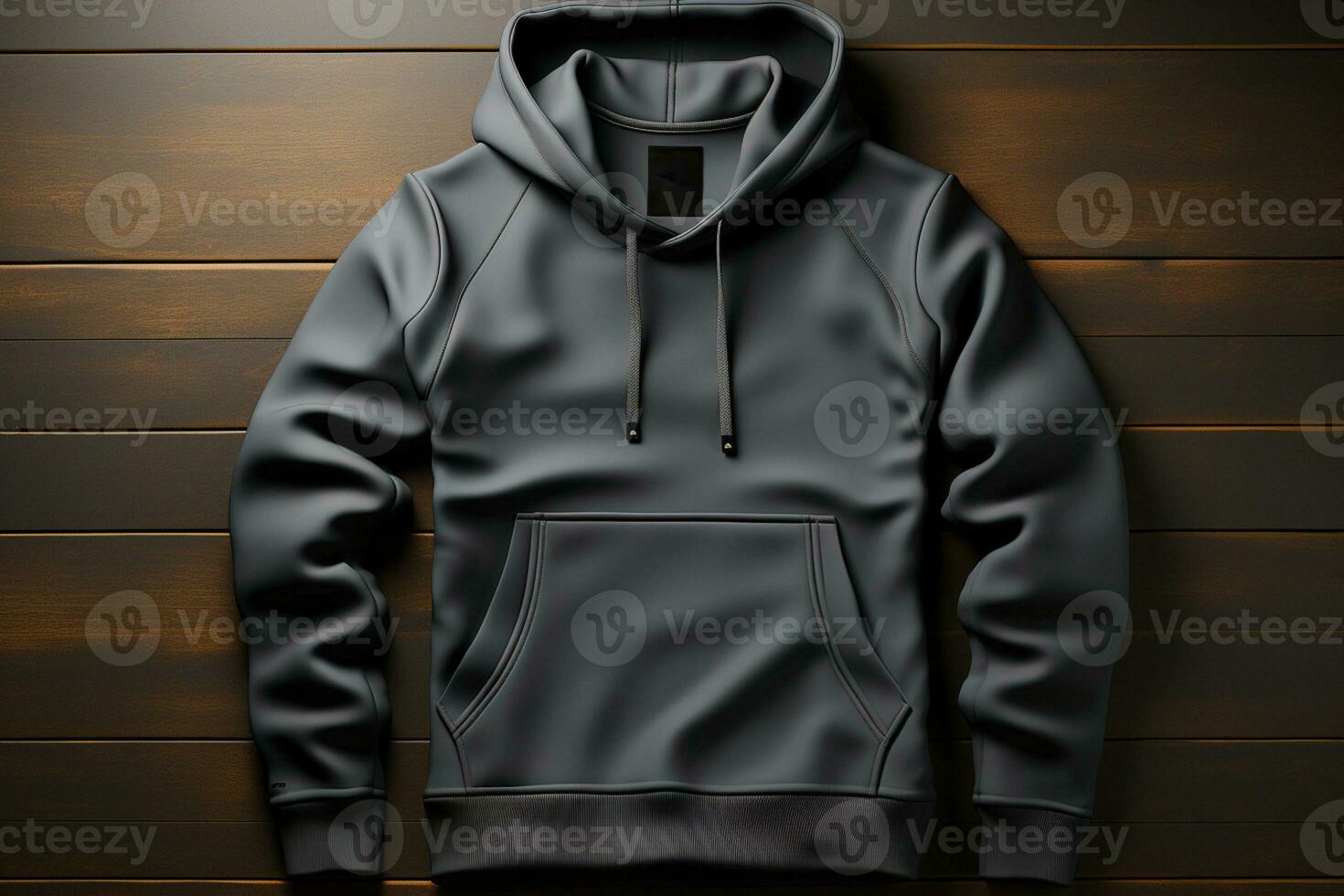 Design presentation, 3D rendering of blank men's hoodie template AI Generated photo
