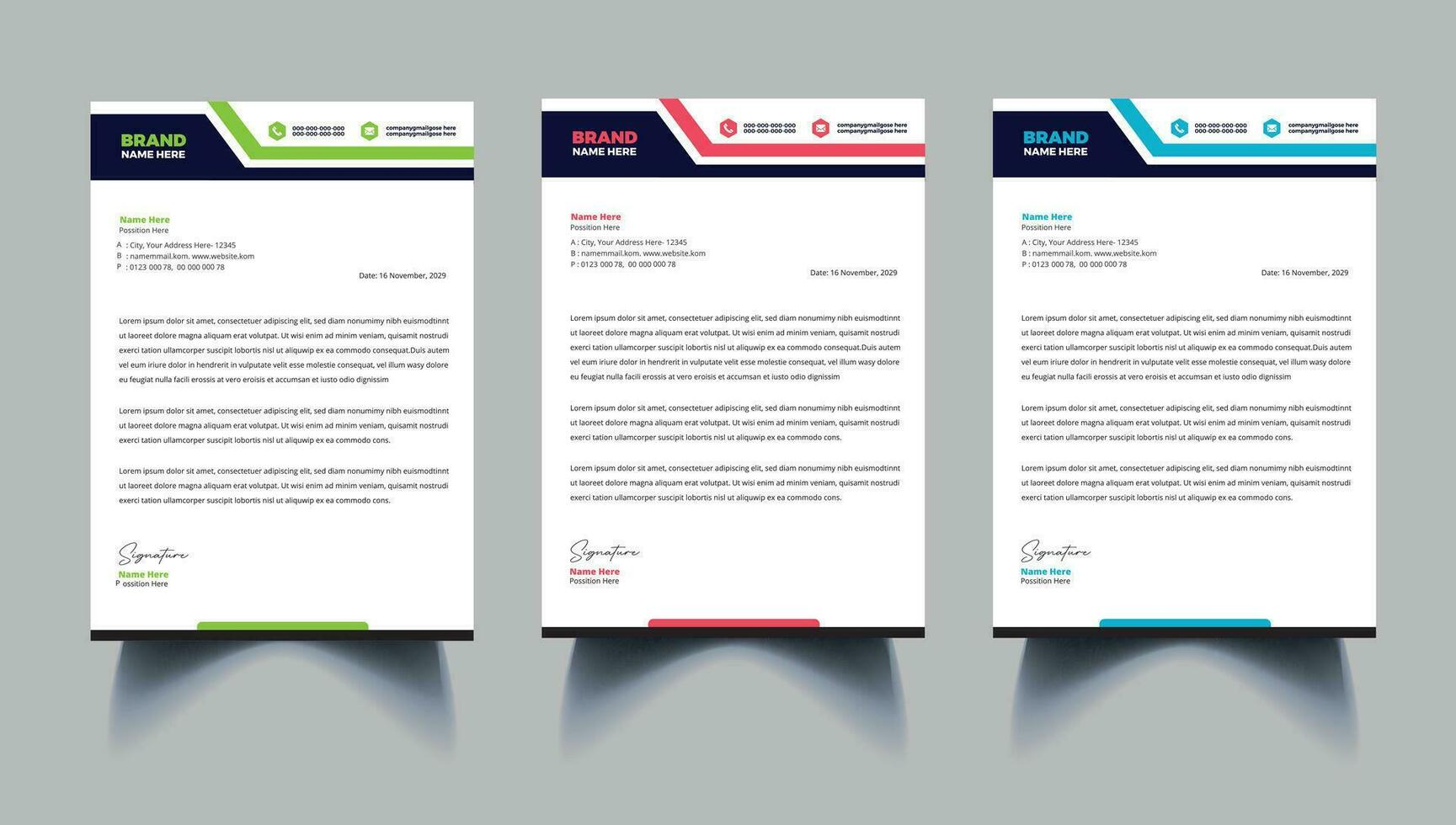 Modern Creative Business Letterhead Template Free Vector