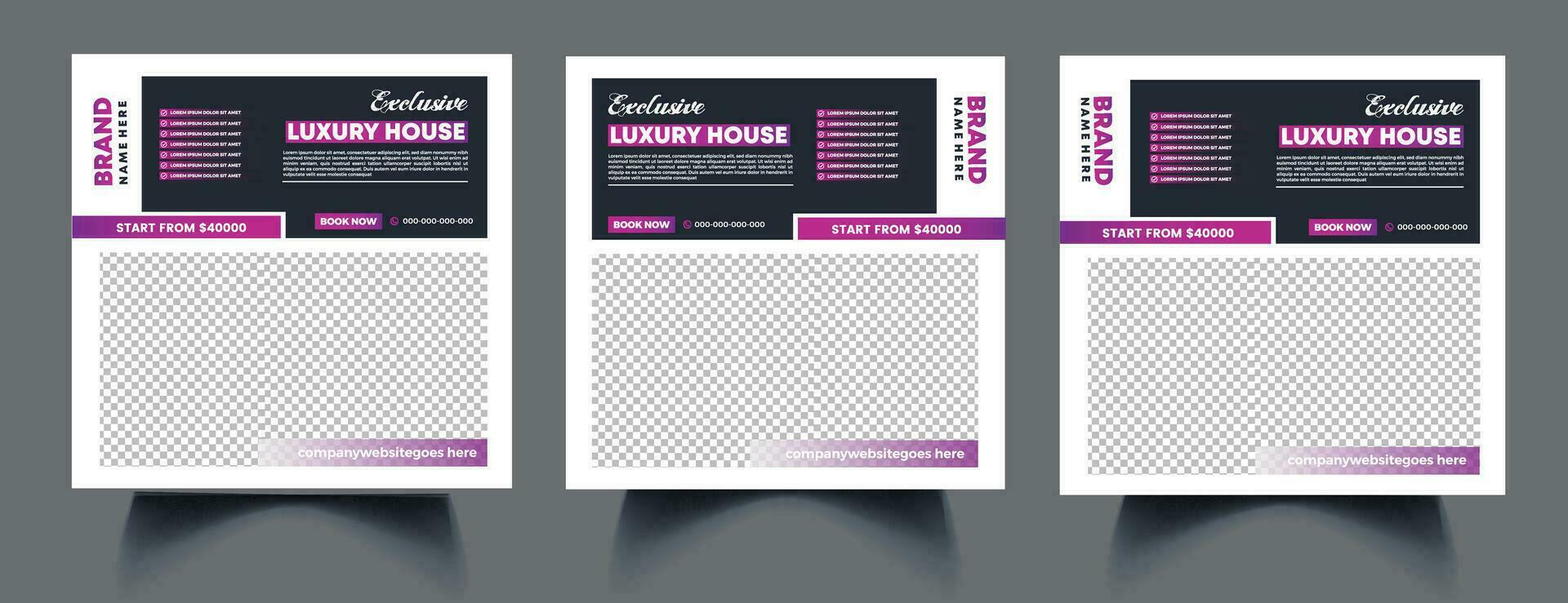 Real estate house property social media banner template Pro Vector