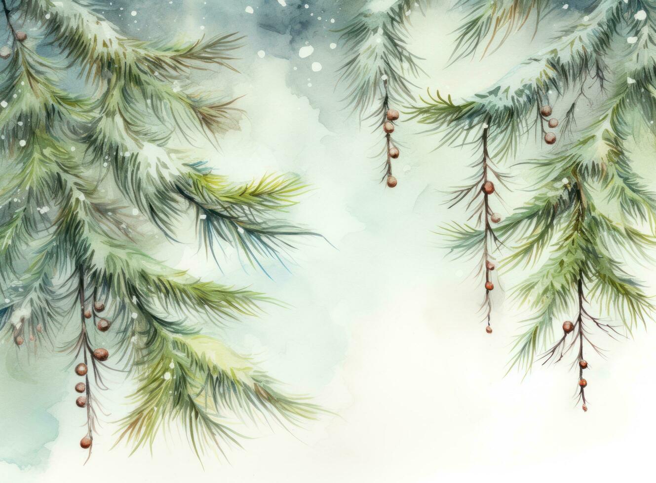 Christmas tree over a snowy background photo