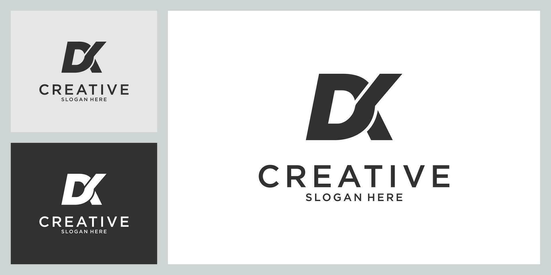 Initial DK or KD letter logo design vector