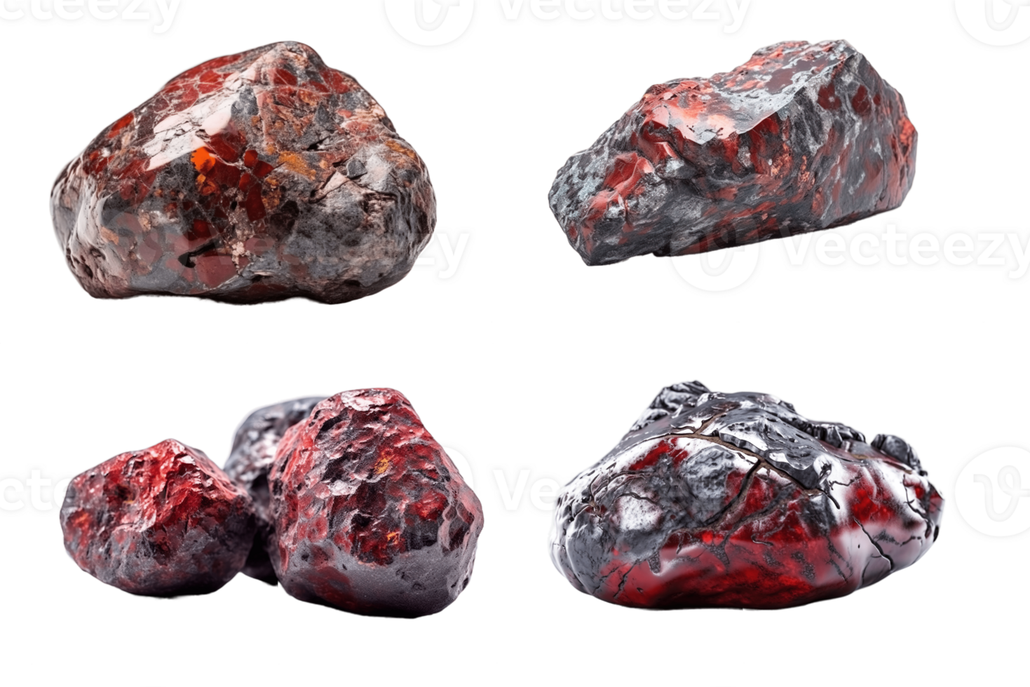 Set Painite rare precious natural geological stone on a transparent background, png. AI generated. png