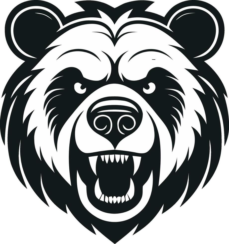 bear logo vector angry ferocious brave scary beast wild exuberant grizzly nature forest