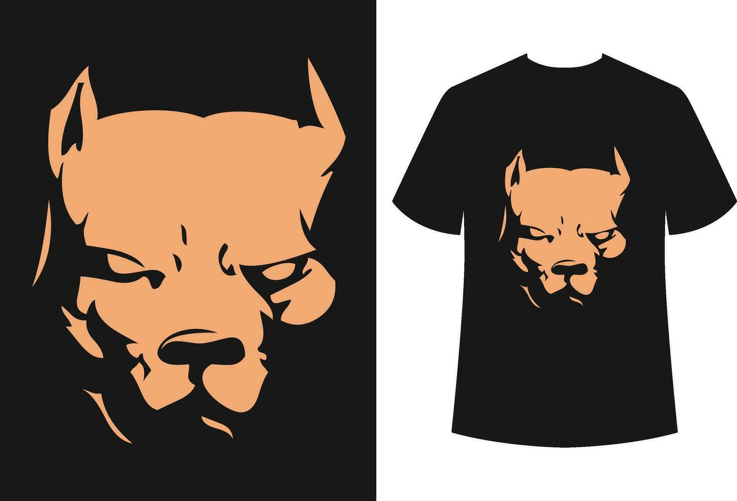 Pitbull Dog T-shirt Design vector