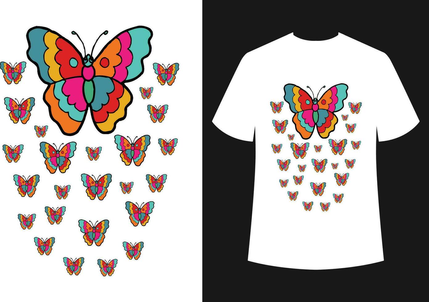 Butterfly T-shirt Design vector