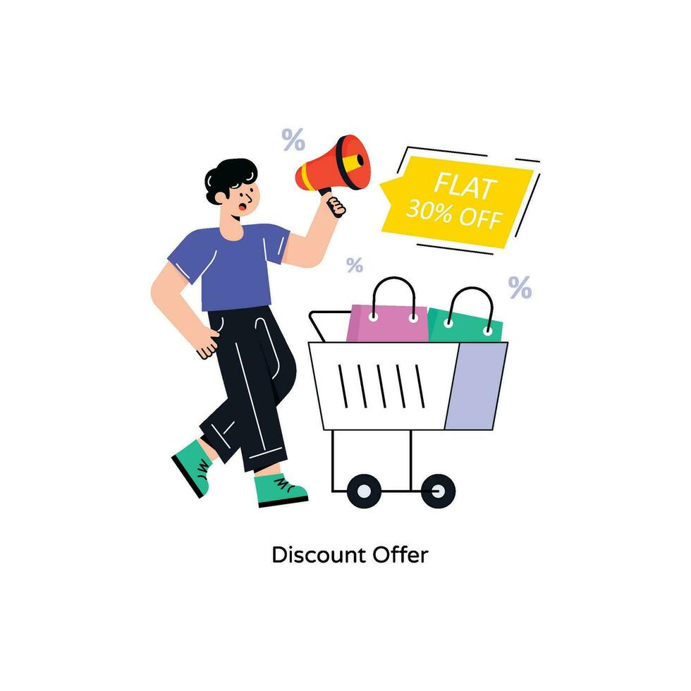 Discount Offer Flat Style Design Vector illustration. Stock illustration