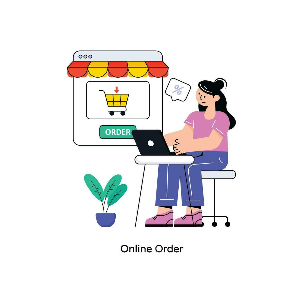 Online Order Flat Style Design Vector illustration. Stock illustration