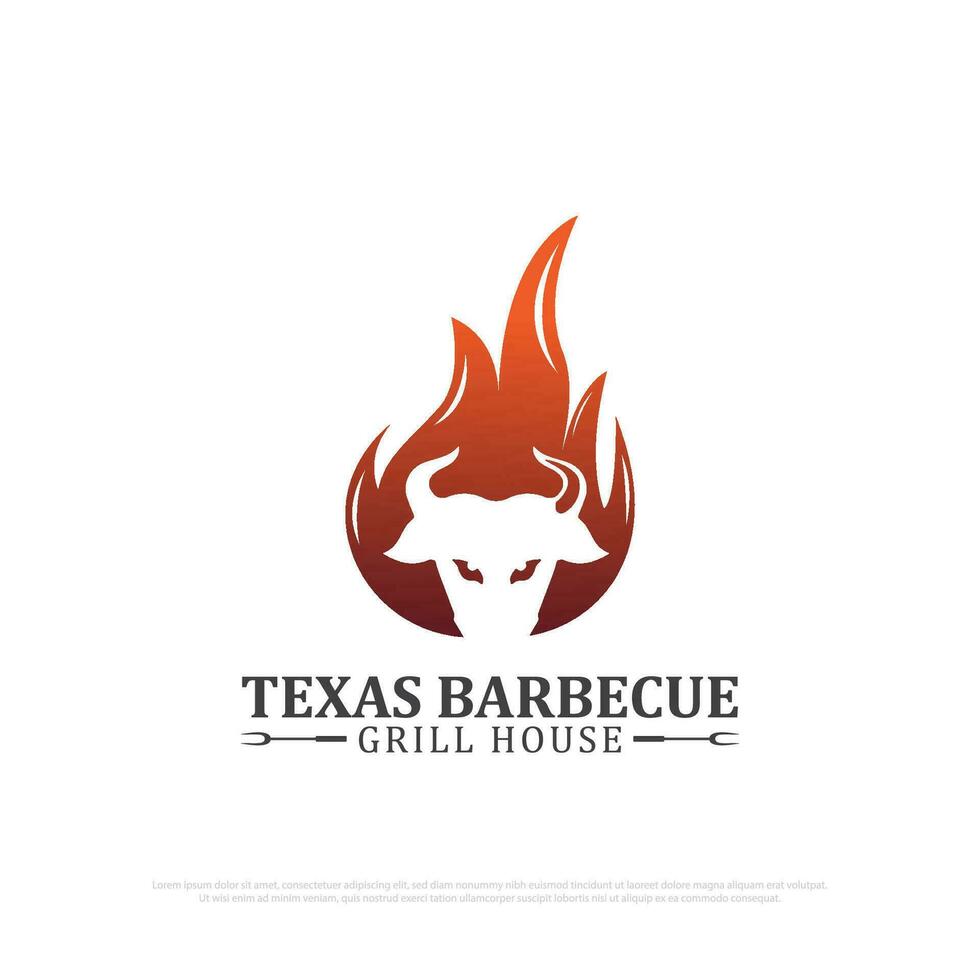 Texas parilla logo diseño vector, comida y bebidas logo icono vector ilustración, mejor para para restaurante logo modelo