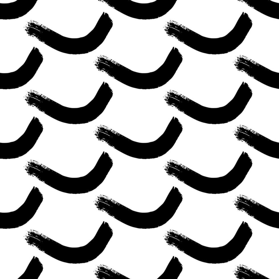 Seamless pattern with black brushstrokes vector