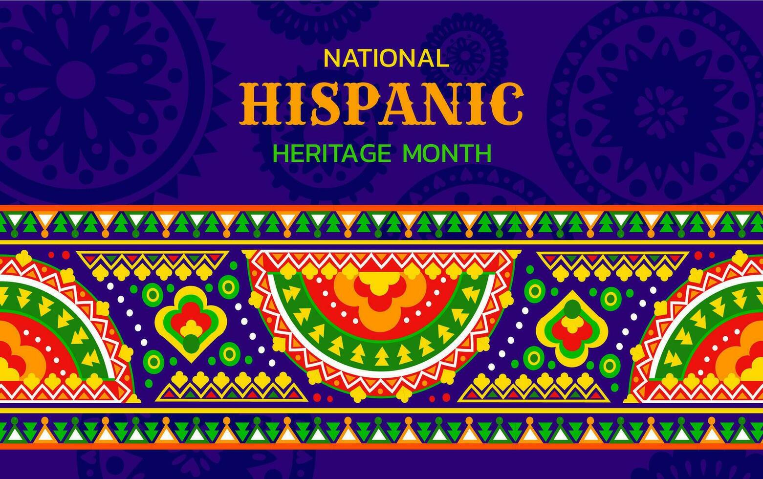 Hispanic Heritage Month banner with floral pattern vector