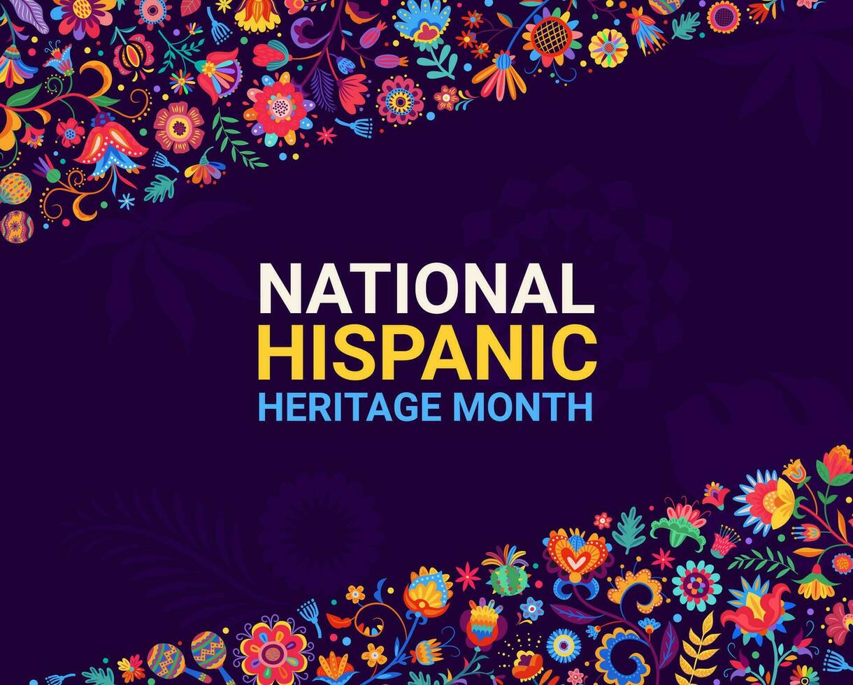 National Hispanic Heritage Month banner or flyer vector