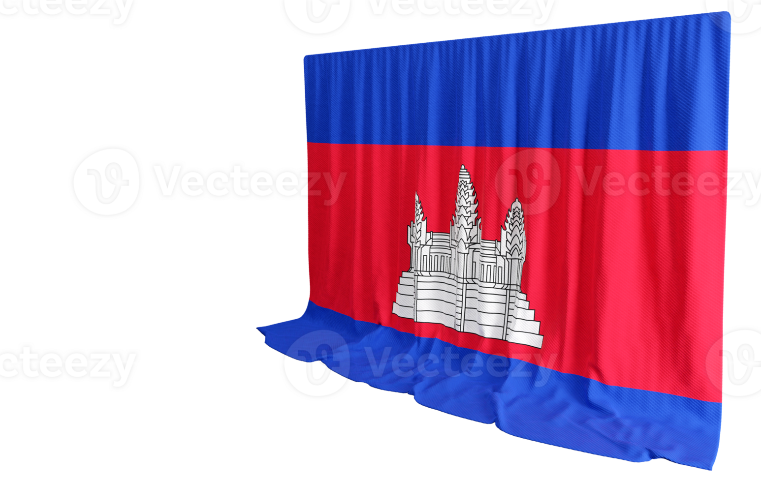 3d render flag of cambodia png