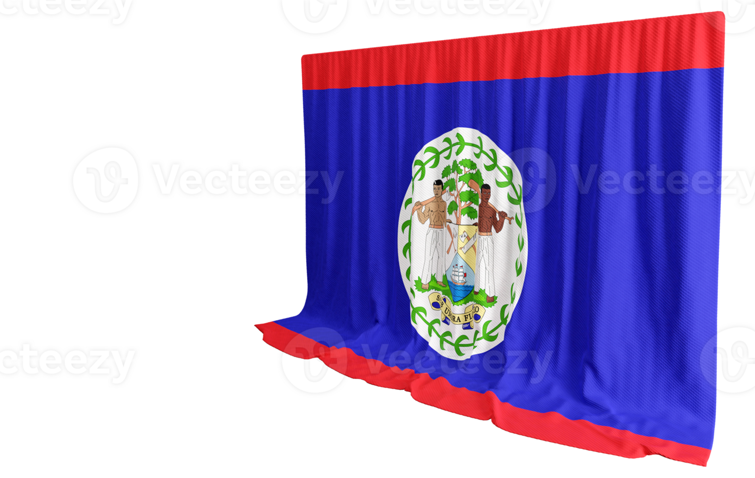3D rendered flag of Belize png