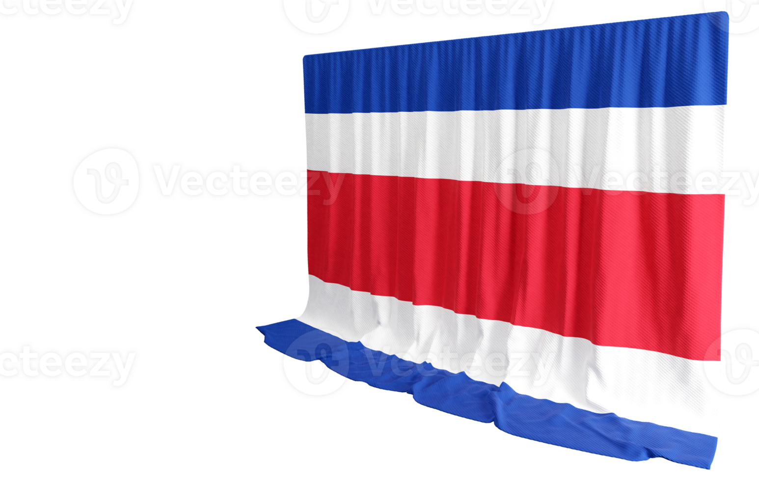 Costa Rican Flag Curtain in 3D Rendering Costa Rica's Natural Wonders png