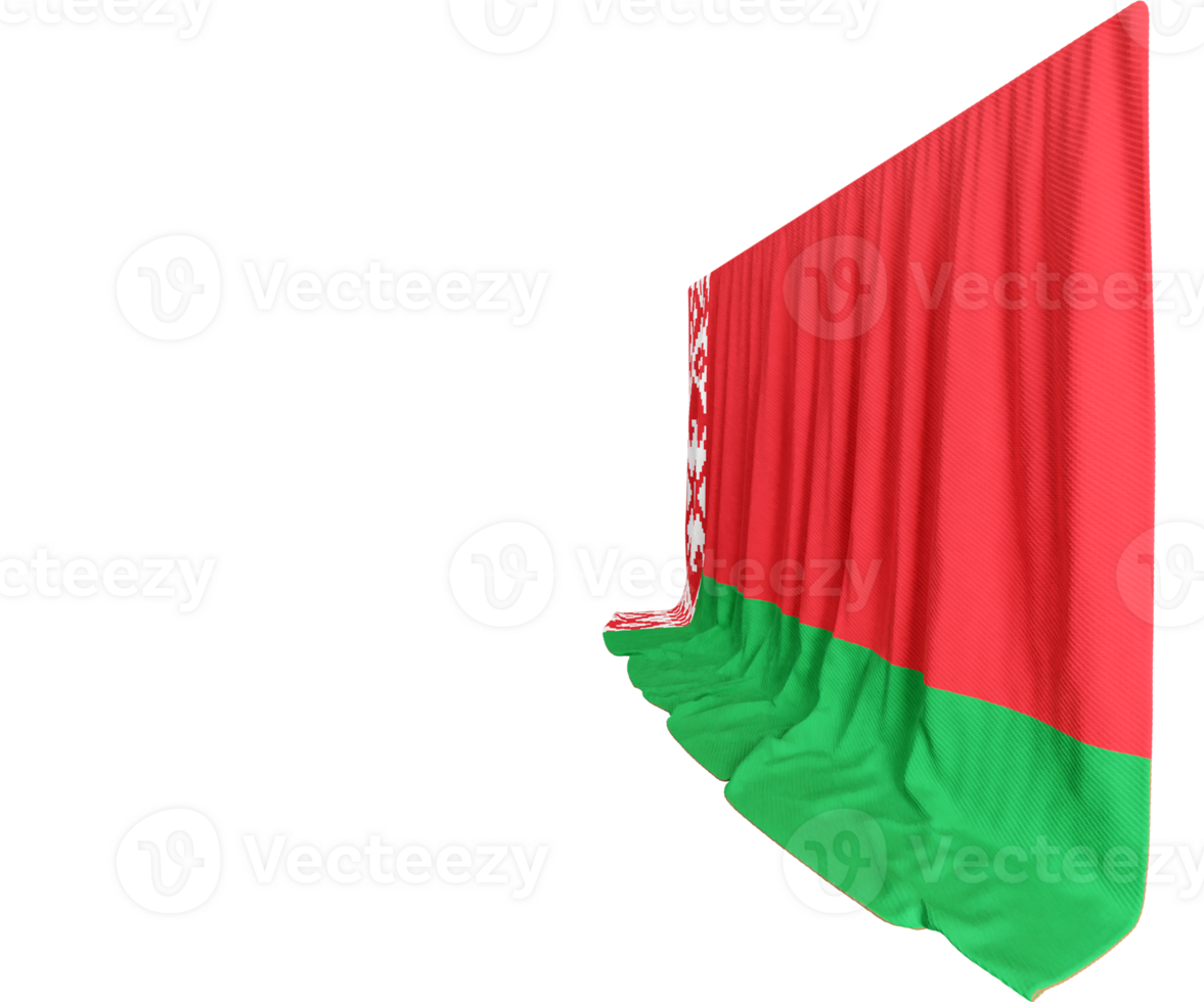 Strong 3D rendered flag Of Belarus png