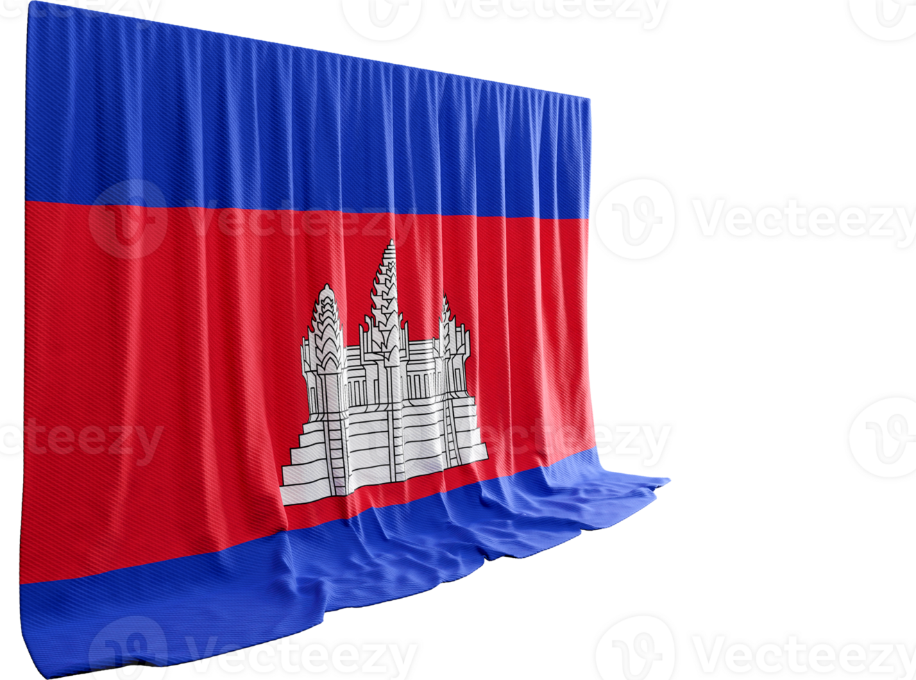 3d render flag of cambodia png