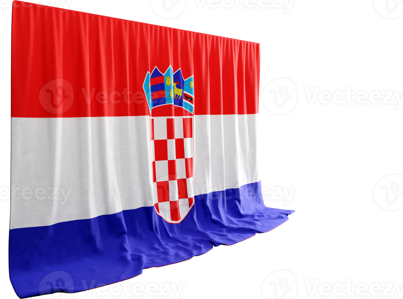 Croatian Flag Curtain in 3D Rendering Croatia's Rich Heritage png
