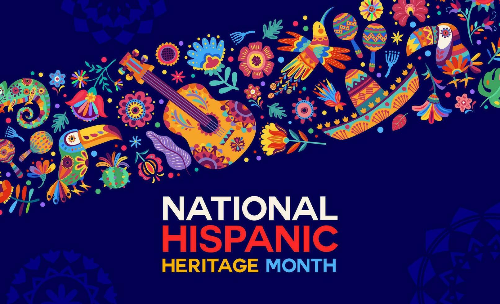 Ethnic National Hispanic Heritage Month flyer vector