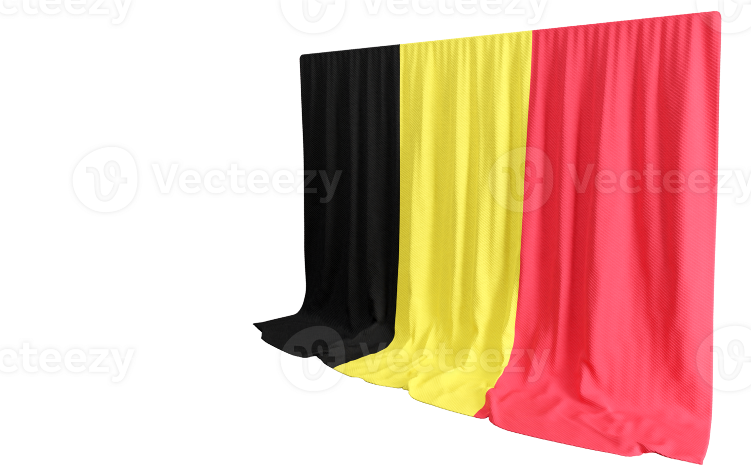 3D rendered flag Of Belgium png