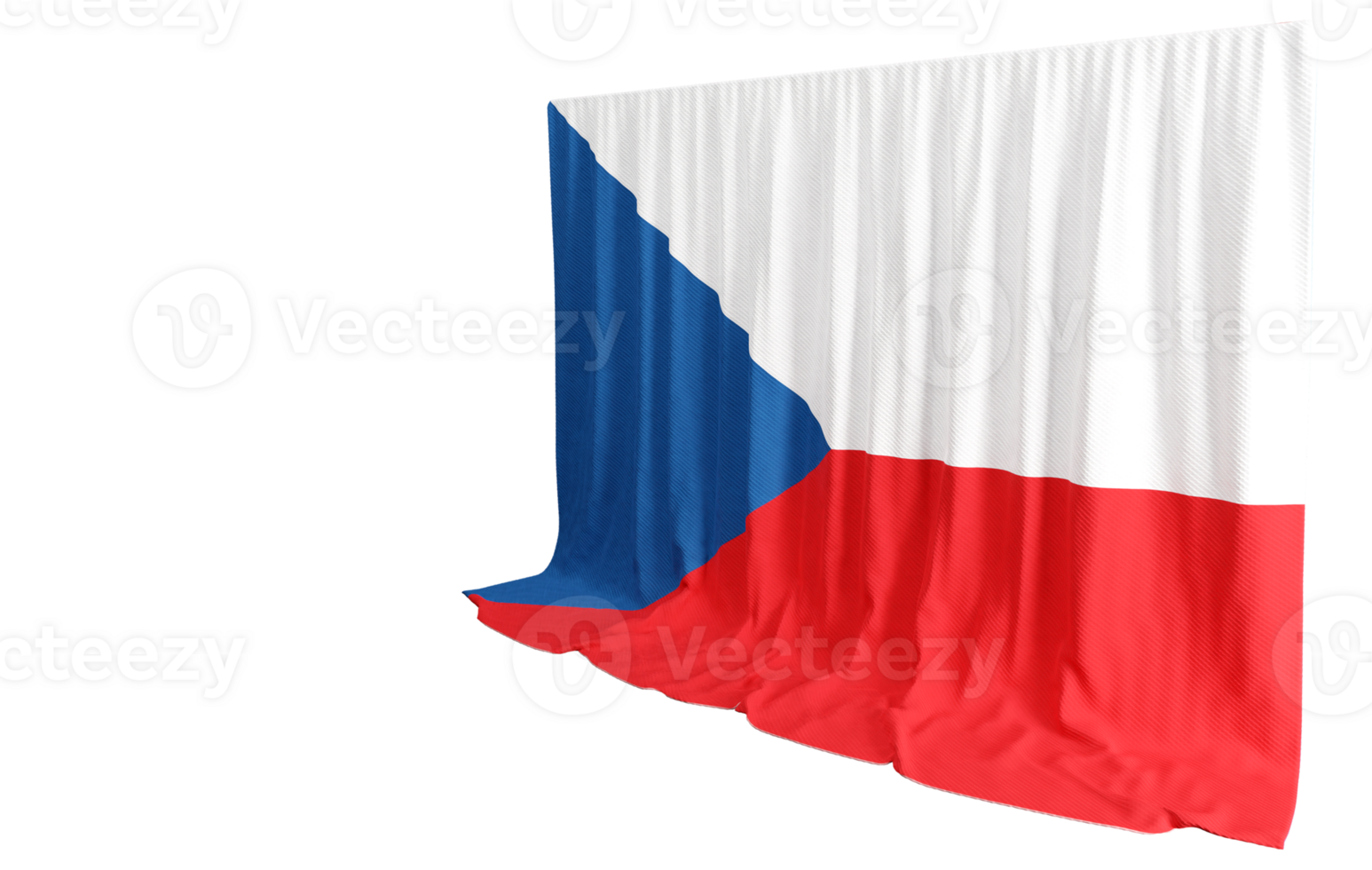 Czech Flag Curtain in 3D Rendering Czech Republic's Resilience png