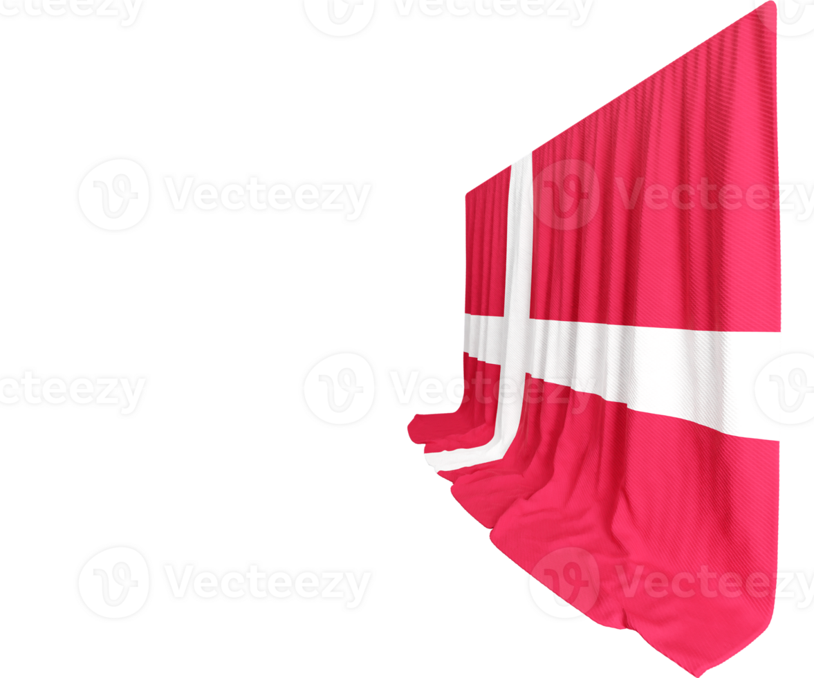 Danish Flag Curtain in 3D Rendering Denmark's Rich History png