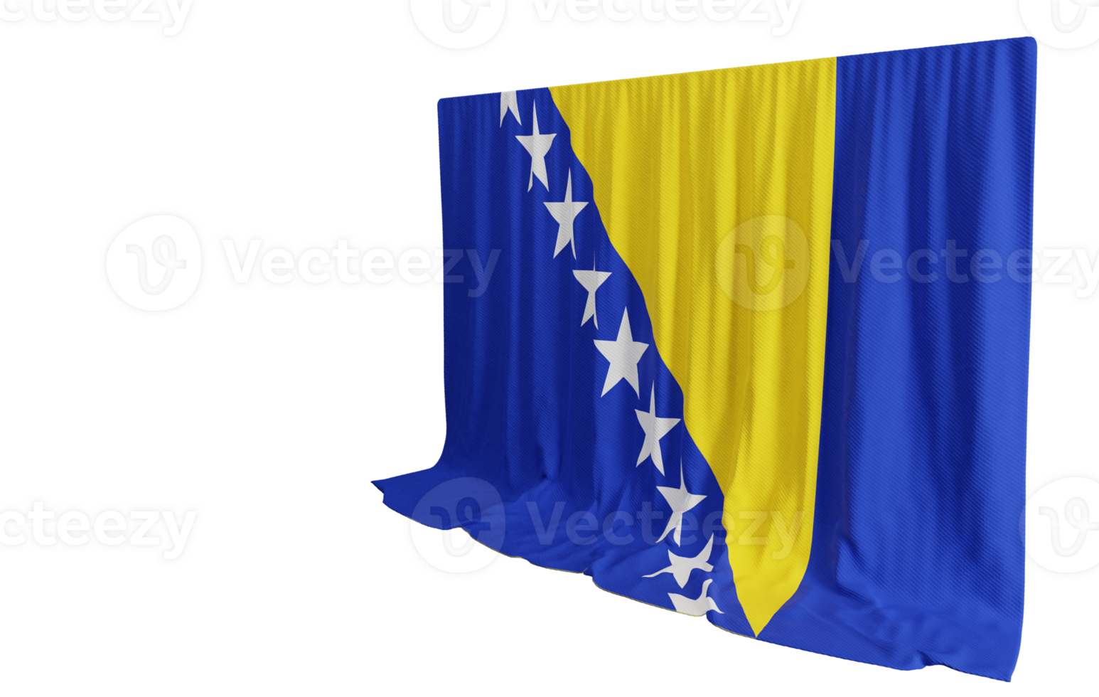 3D rendered flag of Bosnia and Herzegovina png
