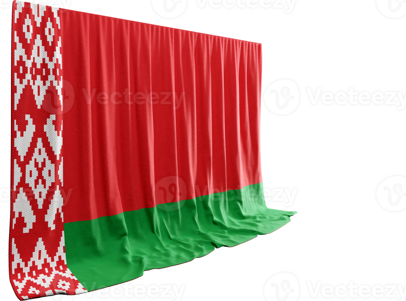 Strong 3D rendered flag Of Belarus png