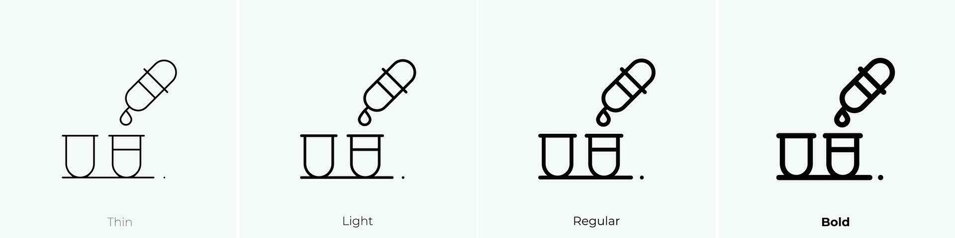 test tubes icon. Thin, Light, Regular And Bold style design isolated on white background vector