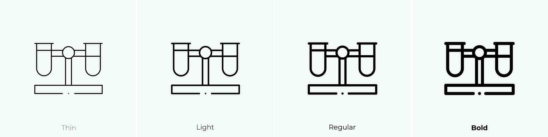 test tubes icon. Thin, Light, Regular And Bold style design isolated on white background vector