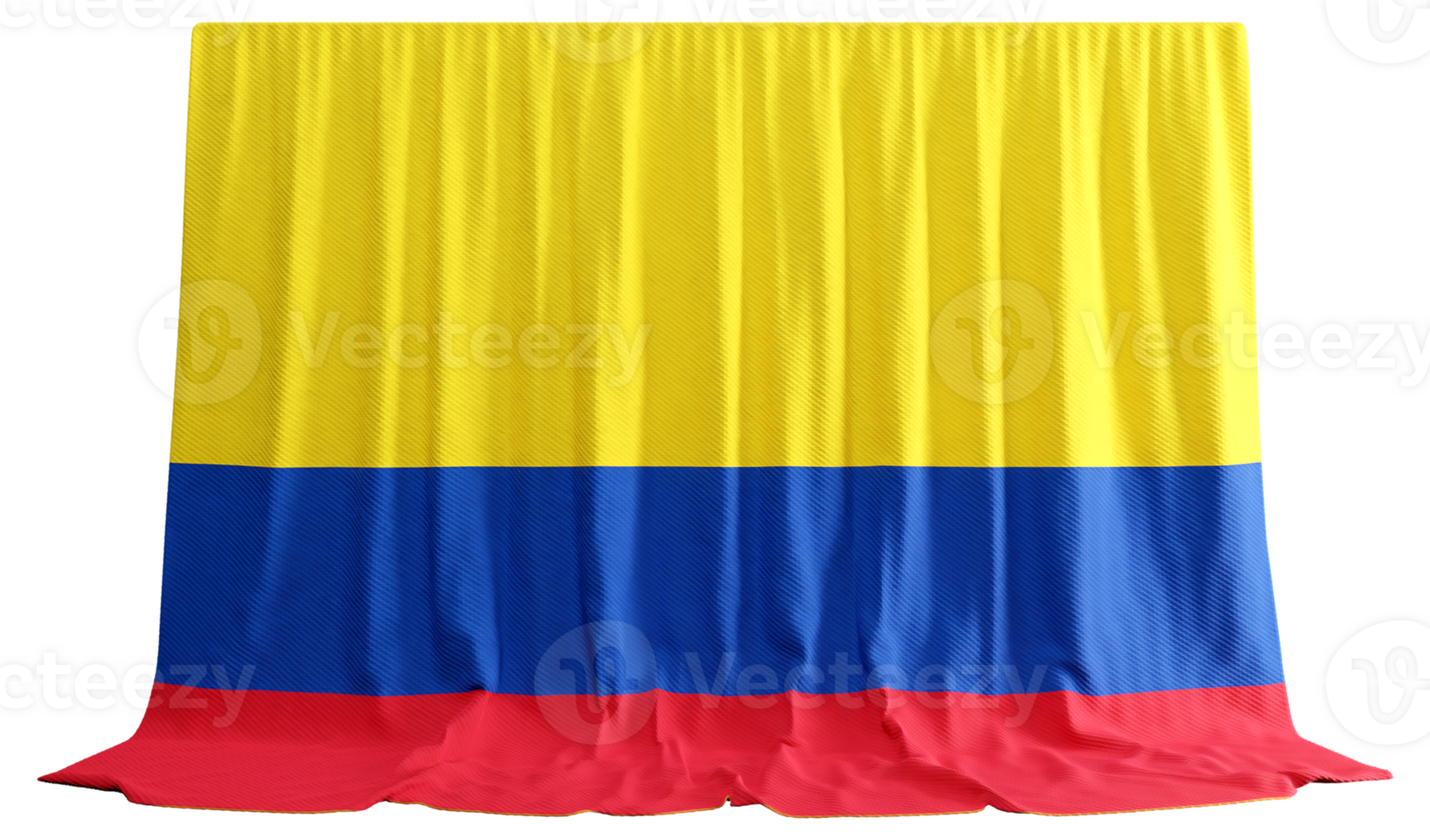 Colombian Flag Curtain in 3D Rendering png