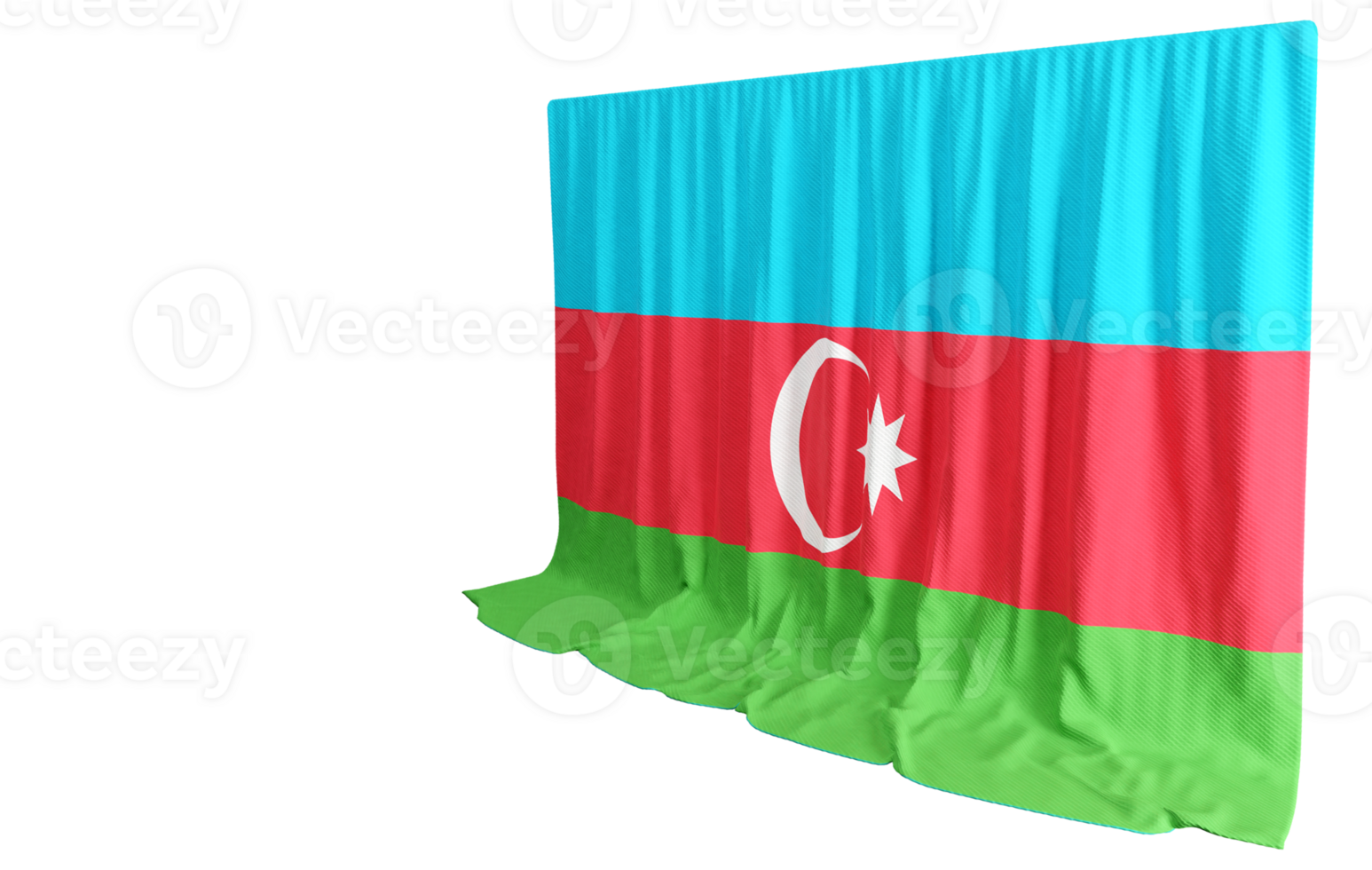 3d render flag of azerbaijan png