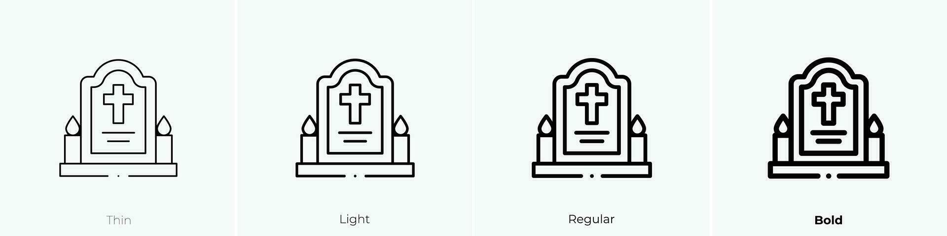 tombstone icon. Thin, Light, Regular And Bold style design isolated on white background vector