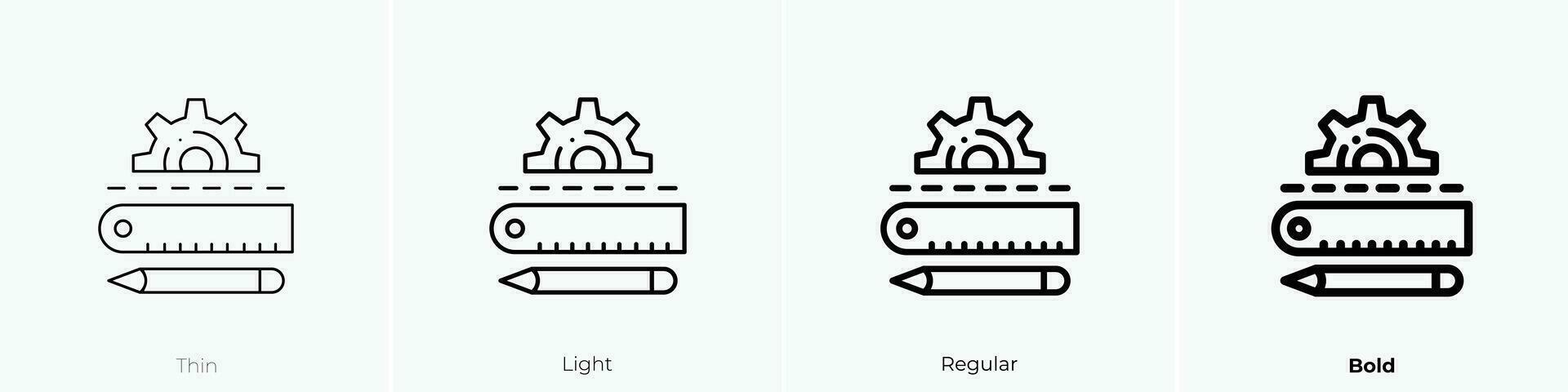 herramientas icono. delgado, luz, regular y negrita estilo diseño aislado en blanco antecedentes vector